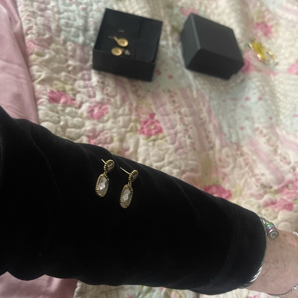 Chic Gold and Silver Drop Earrings - Picture 5 of 6